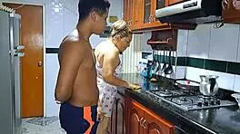 Horny latina whore eagerly sucks massive cock in homemade action