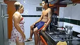 Horny latina whore eagerly sucks massive cock in homemade action