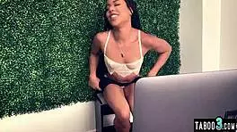 hey kira noir why finger that tight ebony pussy watching porn solo