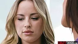 Alexis Tae dives into steamy threesome licking and fucking hot ebony and blonde teens