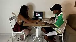 Young latina teen bent over taking monster cock doggystyle in wild amateur anal assfucking frenzy