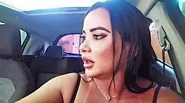 naughty latina milf flashes big tits for creampie parking fuck