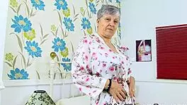 british granny savana teases in fishnet tights showing off her milf curves