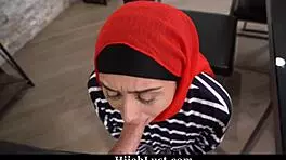 Whoa, shy hijab milf finally masters cock sucking and riding like a pro! 🔥🍆