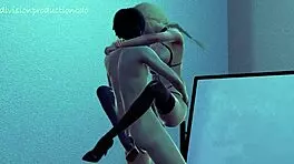 horny nicole slut fucked hard in office lingerie 3d hentai