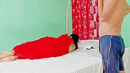 red saree beauty fucked hard with dirty hindi moans 🔥💦