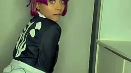 amari gold stretches petite ass with monster dildo in shinobu cosplay gaping solo