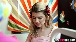 horny petite blonde virgin masturbates with dildo pov first time skinny solo