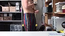 Busty Teen Babe Ravaged Hard by Guard in Office