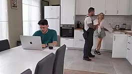 Plumber Repairs Kitchen Pipes Then Pounds Cute Blonde's Wet Pussy Hard