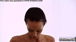 shy young woman with braces finally connects intimately with chief