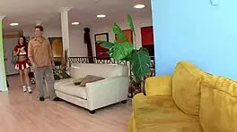 Dilf pounds teen cheerleader tits pussy cowgirl riding hard