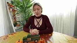 naughty little babe breezy bri teases with her tight pussy and big tits before riding pov