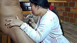 Hot Mature Latina Slut Deepthroats Monster Cock in Passionate Suck