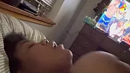 rubbing her fat juicy tits till orgasm hits