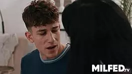 Busty cheating milf tempted by young man's bold energy