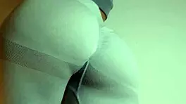 latina teen in tight leggings teases hairy big pussy like a naughty bitch