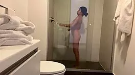 petite 18+ teen dafne michelle's huge naturals bounce in backstage interracial fun