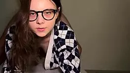 Petite College Nerd Glasses Riding Big Cock Doggystyle Cumshot