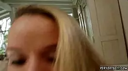 Blonde 18+ teen has wild CAR SEX swallows CUM after movie scene