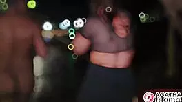 wet agatha fucks stranger hard in pouring rain