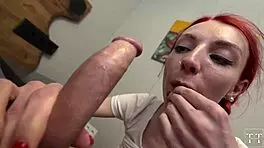german cutie struggles with massive cock but orgasms wildly