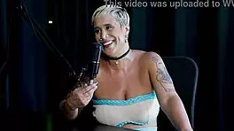 blonde joana strips for sensual massage after regretful all-night date