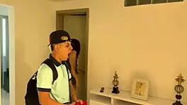 colombian hottie bent over doggystyle in hotel gets creampie squirt