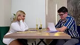hot curvy latina begs tutor to rip her tight wet pussy if he passes her classes