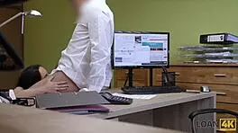 Kristy black trades tight pussy for tattoo saloon cash in hardcore office anal casting interview