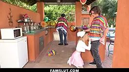 petite blonde sucks huge cock behind closed doors pov