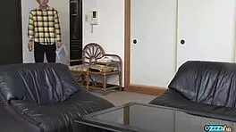 he creampied her tight pussy then she sucked his super fat cock after dinner