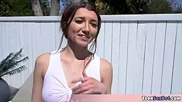 Maya's Petite Seduction by Pool Leads to Creampie Fill