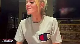 petite kinky blonde sassy teases her juicy titties and wet pussy endlessly