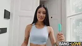 Petite Maid Carolina Guerrero Cums Hard on Big Black Cock!