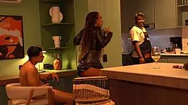 Huge Titted Brunette Latina Fucks Muscular Bodybuilder Cuckold Style