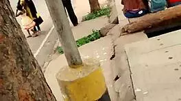 what if sexy indian flashes blue panties in crowded public spot?