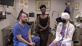 Dr Tampa's Virginity Clinic: Petite Shaved Brunette Nurse Rina Arem Deepthroats Patient in Heels