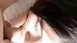 Curvy latina brunette cutie sucks big cock deepthroat amateurs cum mouth