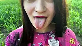 Nervous Babe in Cornfield Craves Stepbro's Monster Cock for Wild Relief!