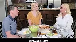 freeuse dinner blows up into hot group sex orgy 🔥👨‍👩‍👦