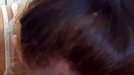 petite candie cross gags on cock in sloppy face fuck pov