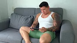 Stepsis gags on hard cock surprise in her mouth on lap