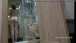 tattooed beauty petra secretly filmed showering in bathroom