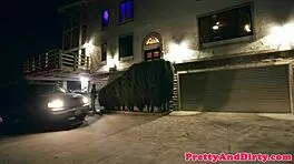 glamorous teen model picked up hardfucked cowgirl by wild driver