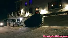 glamorous teen model picked up hardfucked cowgirl by wild driver