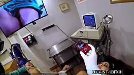 blaire celeste plays nurse blasting jizz all over in wild hospital romp