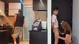 hot colombian milf neighbor sneaks away for rough pounding while hubby distracted