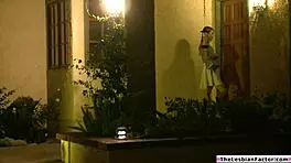 Busty milf tongue dives hairy pussy virgin teen scissoring tribbing