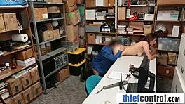 tall teen caught stealing gets backroom punishment 😈🍑🔥